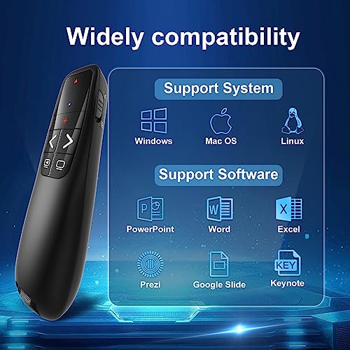 (2 Units) Wireless Presenter Remote, Clicker for Laptop PowerPoint Presentations Pointer, RF Computer Clicker for Presentations Remote, Slideshow/Smartboard/College/Classroom/PPT Clicker - style: 2 Units