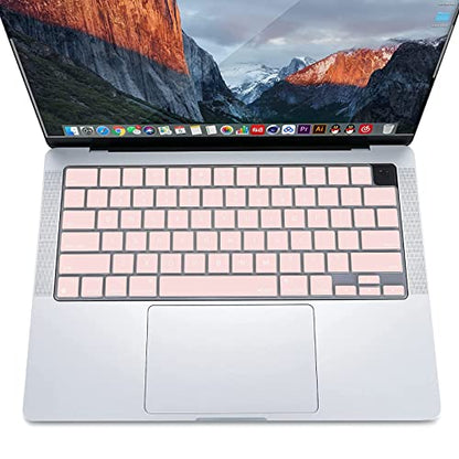 MOSISO Keyboard Cover Skin Compatible with MacBook Air 15 inch M3 M2 | A3114 A2941/Air 13.6 A3113 A2681/Pro 14/16 M4 M3 M2 M1, Chalk Pink - color: Chalk Pink