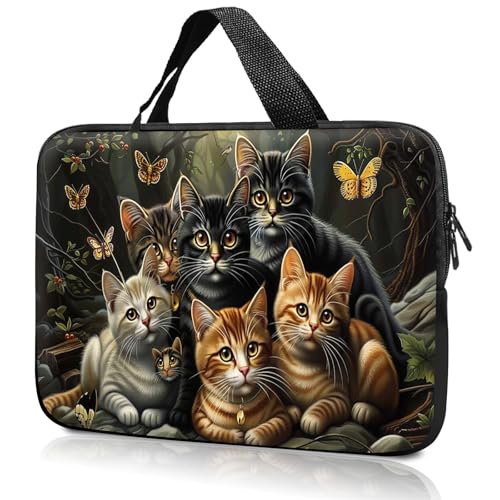14" 15" Laptop Handle Bag Computer Bag,14.2" 15.4 inch Pouch Holder Notebook Sleeve Cover Compatible for Dell,Lenovo,Toshiba HP, Asus Notebook Messenger Briefcase-A bunch of Cute Cats - color: A Bunch of Cute Cats