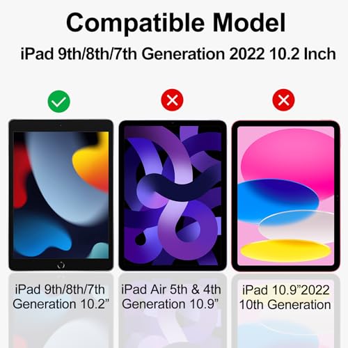 2-Pack Blue Light Blocking Screen Protector for iPad 10.2" 2021/2020/2019 | For iPad (9th/8th/7th generation) anti-blue light, anti-glare, anti-fingerprint, no bubbles, eye protection screen protector - size: iPad 10.2 inch (2021/2020/2019 9th/8th/7th Gen