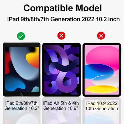 2-Pack Blue Light Blocking Screen Protector for iPad 10.2" 2021/2020/2019 | For iPad (9th/8th/7th generation) anti-blue light, anti-glare, anti-fingerprint, no bubbles, eye protection screen protector - size: iPad 10.2 inch (2021/2020/2019 9th/8th/7th Gen