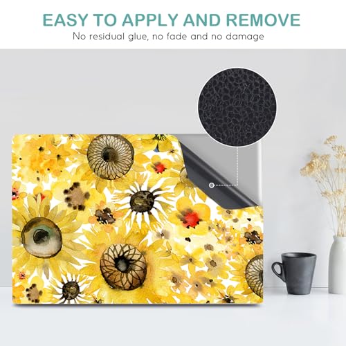 DINKY Laptop Skin Sticker Decal, 12" 13" 13.3" 14" 15" 15.4" 15.6 inch Laptop Universal Reusable Vinyl Skin Stickers Cover Art Decal Notebook PC Personalized Protector-Flora - color: Sunflora-02