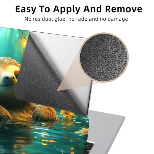 Aesthetic Laptop Skin Cover,12-15.6 Inch Universal Vinyl Sticker Decal,Waterproof Scratch-Resistant Notebook Wrap,Removable Residue-Free Protector,Sloth Forest Glow - color: Sloth Forest Glow
