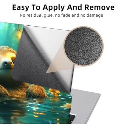 Aesthetic Laptop Skin Cover,12-15.6 Inch Universal Vinyl Sticker Decal,Waterproof Scratch-Resistant Notebook Wrap,Removable Residue-Free Protector,Sloth Forest Glow - color: Sloth Forest Glow