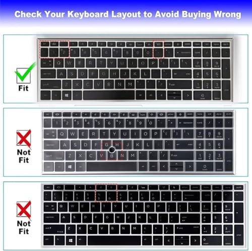 Keyboard Cover for 15.6" HP ProBook 450 G8 G9 G10 / ProBook 455 G8 G9 G10 /ProBook 650 G8/HP Zbook Power G8 G9 15.6" Keyboard Protective Cover Skin (NOT fit ProBook 450 455 650 G6 G7)-Black - color: Black
