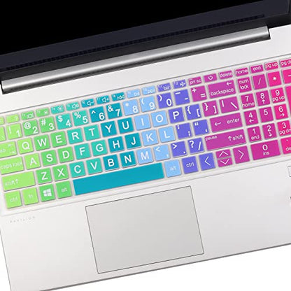 Large Print Keyboard Cover for HP 17.3" Laptop 17t 17z 17-cn 17-cp Series 17t-cn300 17-cp2025dx 17t-cn200 17-cn3003dx 17-cn2083dx 17-cn2063cl 17-cp0700dx 17-cp1035cl 17-cn1063cl 17-cn0023dx cp2124od - color: Rainbow(Big Letters)