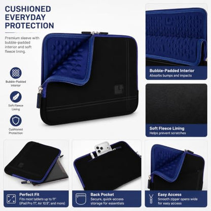 13 Inch Laptop Sleeve Case Water-Resistant Neoprene Padded Cover - Blue - color: Blue