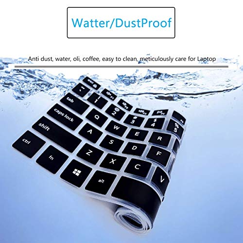 Keyboard Cover for 15.6 17.3 Dell Inspiron 15 17 5501 5502 5505 5508 5584 5590 5593 5598 7000 7500 7590 7591 7501 7506 7706 7790 Vostro 3501 3502 3505 5501 5502, 7590 5590, Inspiron 15 3000 5000 7000 - color: Black