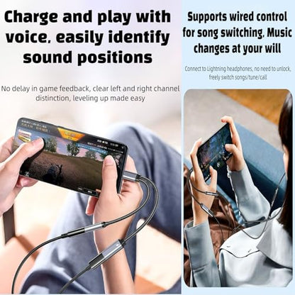 USB C to 3.5mm Audio Adapter with 60W PD Fast Charging, 2-in-1 DAC Audio Converter and Headphone Jack, Compatible with iPhone 15/15 Pro, iPad Pro, Samsung Galaxy, Gaming, Car Aux (2 Pack) - size: 2 Pack