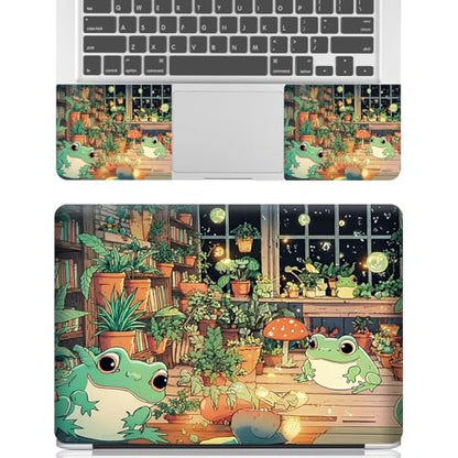 12.1-15.6 Inch Laptop Skin Decal - Universal Reusable Vinyl Laptop Cover Sticker, Waterproof Art Decal Protector - Frog & Mushroom - color: Frog & Mushroom