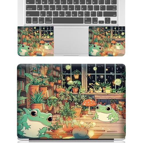 12.1-15.6 Inch Laptop Skin Decal - Universal Reusable Vinyl Laptop Cover Sticker, Waterproof Art Decal Protector - Frog & Mushroom - color: Frog & Mushroom