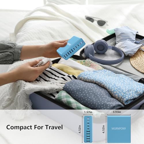 320W USB C Charger Block, 10-Port GaN USB C Charging Station Light Blue | PD 65W Laptop Fast Charger Adapter for MacBook Pro/Air, DELL, iPad, iPhone, Samsung Galaxy - color: Light Blue