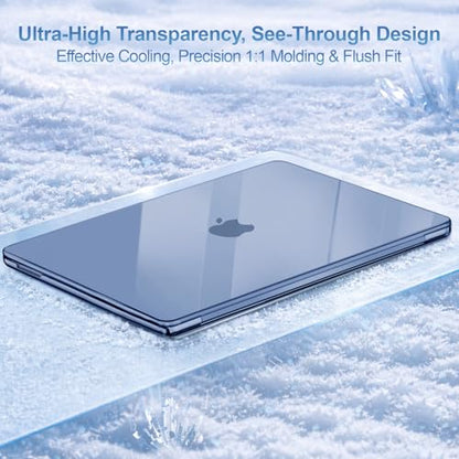 MOSISO Compatible with MacBook Neo Case 13 inch 2026 A3404 A18 Pro Chip | 4 in 1 Kit Precision Fit Crack & Scratch Resistant Protective Hard Shell Case Cover, Crystal Indigo - color: Crystal Indigo