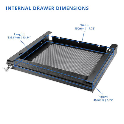 Penn Elcom Under Desk Laptop Drawer, Lockable, for 17” Laptops - Premium Sliding Security Drawers - Model EX-6151B - color: Black - Model Ex-6151b (17" Laptop)