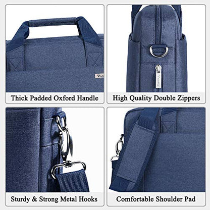 Voova 17.3-17 Inch Laptop Bag, Computer Bag, MacBook Bag, Blue | Expandable splash-proof 17.3-inch laptop messenger bag with removable strap; fits MacBook, HP, Dell, Lenovo and Asus - color: Blue, size: 17-17.3 Inch