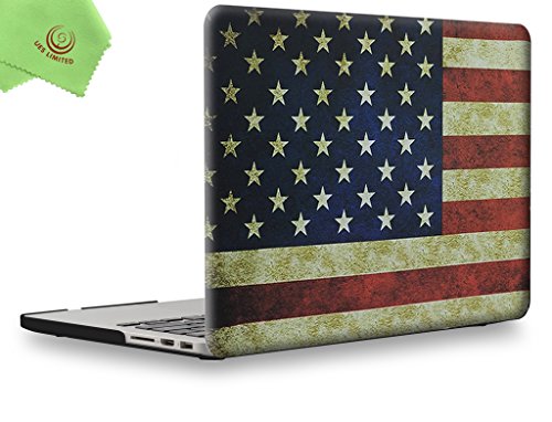 UESWILL Rubberized Unique Pattern Solid Hard Shell Case Compatible with MacBook Pro (Retina, 13-inch, Late 2012 to Early 2015) Model A1425 / A1502, NO CD-ROM, US Flag - color: Pattern: American Flag, size: MacBook Pro 13" Retina A1502/A1425