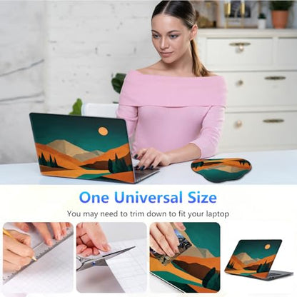 Laptop Skin Sticker Decal 15-15.6 Inch with Cute Mouse Pad, Universal Reusable Vinyl Sticker for 12.1 13 13.3 14 15.4 Inch Netbook and Notebook PC, Minimalist Mountain - color: Minimalist Mountain