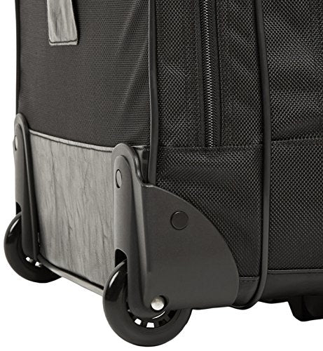 Amazon Basics 15.6" Rolling Laptop Bag for Travel and Business, Briefcase with Wheels, Adjustable Locking Handle, Black