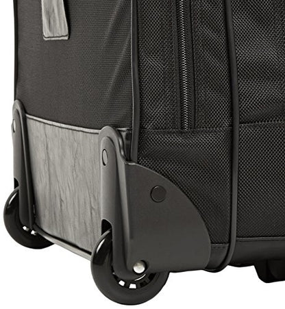 Amazon Basics 15.6" Rolling Laptop Bag for Travel and Business, Briefcase with Wheels, Adjustable Locking Handle, Black