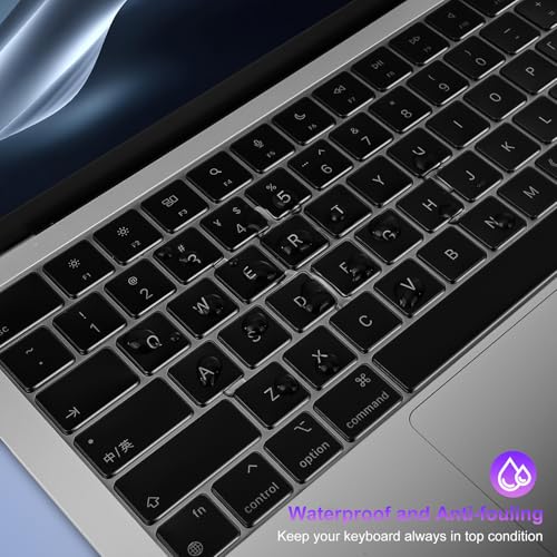 MOSISO 2 PCS Keyboard Cover, Keyboard Protector | Compatible with MacBook Neo 13 inch 2026 A18 Pro, MacBook Air 15/Air 13.6 M5 M4 M3 M2/ Pro 14/Pro 16 M5/M4/M3/M2/M1 - color: Smoke Gray