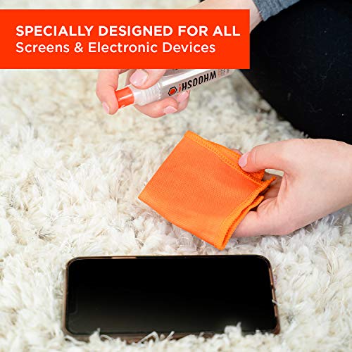 WHOOSH! Screen Shine Pocket 0.3 fl oz – Powerful Computer Screen Cleaner for Car, Laptop, Phone & Eyeglasses – Streak-Free Screen Cleaner Spray and Wipe, Sleek Leak-Free Bottle with Microfiber Cloth - size: 0.3 fl oz (Pack of 1)
