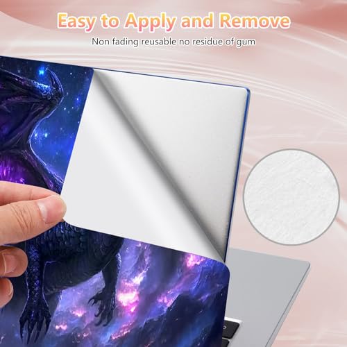 Laptop Skin Sticker Decal 12" 13" 13.3" 14" 15" 15.6",Waterproof Scratch Resistant Vinyl,Reusable Easy to Apply,for MacBook HP Dell Notebooks Netbooks Laptop,2 Wrist Pads,Black Purple Dragon - color: Black Purple Dragon
