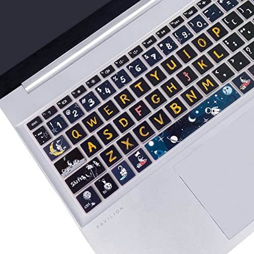 Silicone Keyboard Cover for 15.6 HP Laptop 15-fc 15-fd 15t-fd 15z-fc/HP Pavilion 15-eg 15t-eg 15-eh 15-er, 17z-ca 17-cn 17-cp 17z-cp Model Series,Spaceman - color: Spaceman