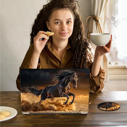 Laptop Skin Sticker Decal 15.6 Inch,12 13 13.3 14 15 15.6 in Laptop Netbook Skins for Notebook,Art Decal Removable Waterproof Scratch Resistant,Universal Vinyl Cover,Brown Horse Desert - color: Brown Horse Desert