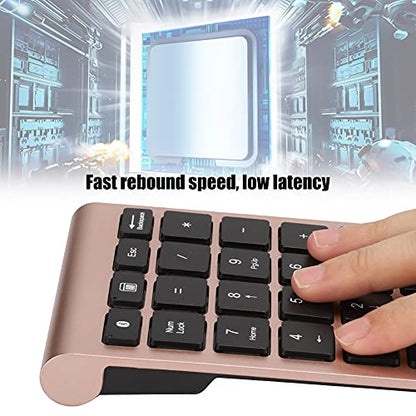 Sanpyl 22 Keys Numeric Keypad, Bluetooth Mini Keyboard, Financial Accounting Number Pad, for Laptop Desktop, PC(Rose Gold) - color: Rose gold