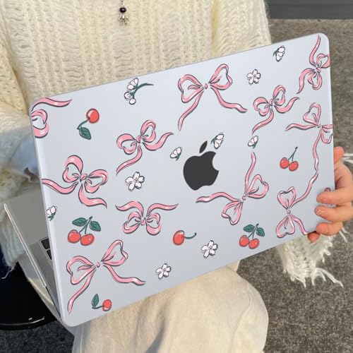 for MacBook Neo 13 inch Case 2026 A3404 with A18 Pro Chip, Anti-Scratch Slim Pattern Plastic Hard Shell Case 13-inch Neo Protective Cover with Keyboard Cover & Screen Film, Flowers & Bows - color: Flowers & Bows