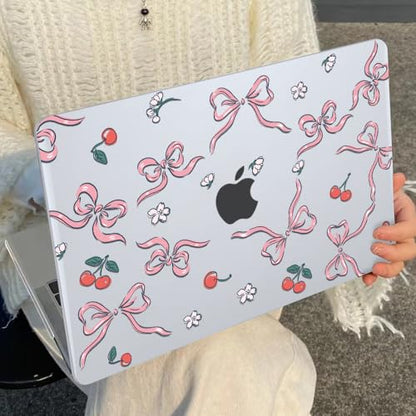 for MacBook Neo 13 inch Case 2026 A3404 with A18 Pro Chip, Anti-Scratch Slim Pattern Plastic Hard Shell Case 13-inch Neo Protective Cover with Keyboard Cover & Screen Film, Flowers & Bows - color: Flowers & Bows