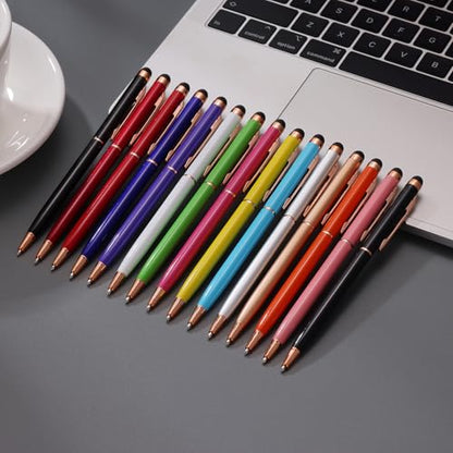 15 Pack Stylus Pens for Touch Screens Stylus Pen Compatible with Phone Tablets Kindle and Black Ink Ballpoint Pens-2 in 1 Stylists Pens (8005 Rose Gold B) - color: 8005 Rose Gold B