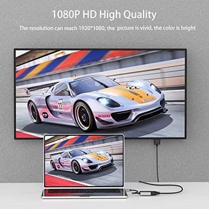 USB C to VGA Adapter, USB Type C to VGA Male to Female Converter Braided for Laptops Phones Tablets to Monitor TV