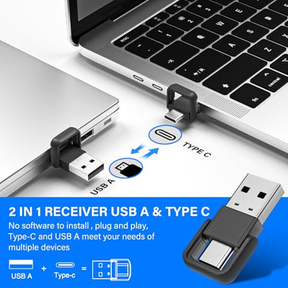 Presentation Clicker with Air Mouse - USB C Wireless Presenter Remote Clicker with Pointer, RF 2.4GHz PowerPoint Clicker for Presentation - color: Black