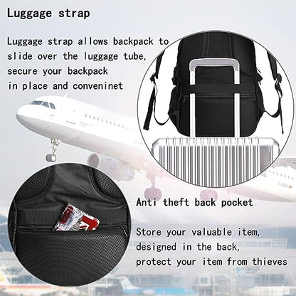 Travel Laptop Backpack Business Backpack for Men Women Blue Travel Backpack with USB Charging Port