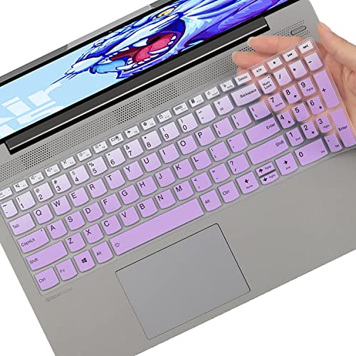 Keyboard Cover for Lenovo Ideapad Flex 5 5i 15.6" 16", IdeaPad Slim 5 5i 15" 16", Lenovo Yoga 7 7i 15.6 16, Yoga Slim 7/IdeaPad Slim 7 15.6, Ideapad 3/Ideapad 5 15.6 17.3, IdeaPad 3i 15 -GPurple - color: GradualPurlple