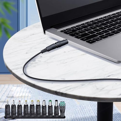 10PCS DC Power Adapter Connector kit with 5.5 x 2.1mm Female Base, 2.5x0.7mm/3.0x1.1mm/3.5x1.35mm/4.0x1.7mm/4.8x1.7mm/5.5x1.7mm/5.5x2.5mm/6.3x3.0mm/6.0x4.4mm/LED Terminal Connector