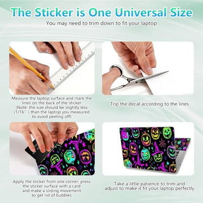 Laptop Skin Sticker Decal 12"-15.6" Universal Laptop/Notebook/Netbook Vinyl - Waterproof Scratch Resistant,Fits HP Dell Lenovo MacBook,2 Free Wrist Pads,Easy Apply & Remove,Glitter Pumpkin - color: Glitter Pumpkin