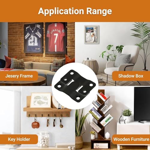 16Pcs Stainless Steel Interlock Hanging Buckle,Flush Concealed Mount Brackets Stainless Steel Z Clip Bracket Interlock Hanging Buckle Mountain Buckle for Picture Display Art Gallery - color: Black, size: Large Without Screws