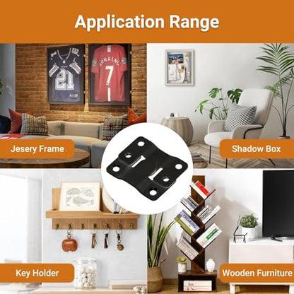 16Pcs Stainless Steel Interlock Hanging Buckle,Flush Concealed Mount Brackets Stainless Steel Z Clip Bracket Interlock Hanging Buckle Mountain Buckle for Picture Display Art Gallery - color: Black, size: Large Without Screws