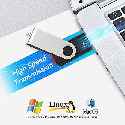 KEXIN 10 Pack 4GB Flash Drive Thumb Drive 4G USB Drive Memory Stick with LED Indicator, USB 2.0 Black - size: USB 2.0-4G, style: 10 Pack