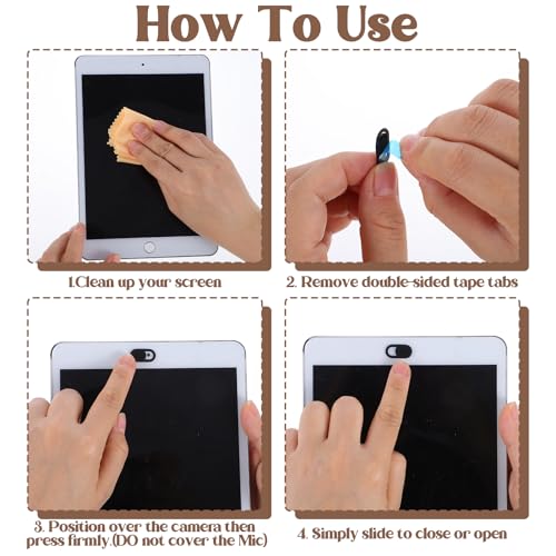 cobee 40 Pcs Webcam Cover, Laptop Camera Cover Slide Universal Camera Privacy Covers Slide Ultra-Thin Webcam Covers for Phone Computer Laptop Pad Protecting Privacy Security(Black)