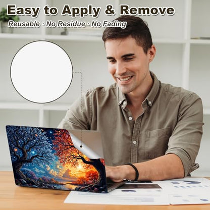 Universal Laptop Skin Sticker, 11-15.6 Inch Reusable Vinyl Laptop Skin Decal, Scratch Resistant Waterproof Cover, Easy to Trim & Apply, Tree - color: Tree