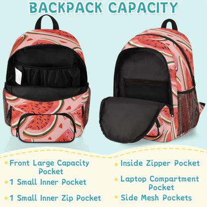 Watermelon Laptop Backpack for Women Men, 18.3 Inch Travel Work Backpacks, Cute Waterproof Computer Casual Daypack Nurse Teacher Bags - color: Multicolor 9