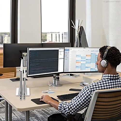 Universal Laptop Vertical Stand, Dual Desktop Adjustable Notebook Stand (up to 17.3 inches) for Samsung/HP/Dell/Chrome Book laptops (Silver) - color: Silver1