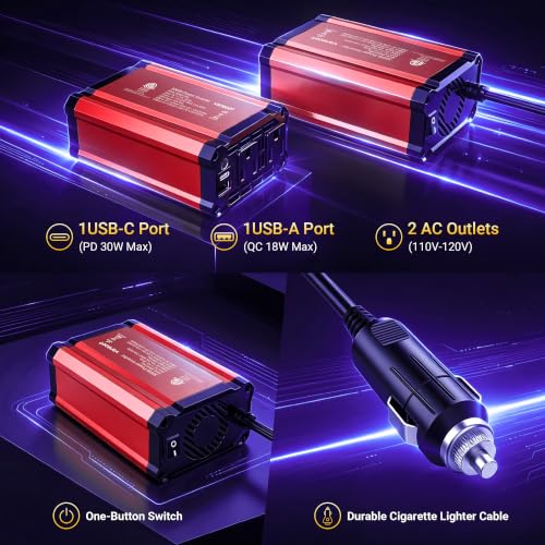 300W Car Power Inverter (Red-30) - color: Red-30