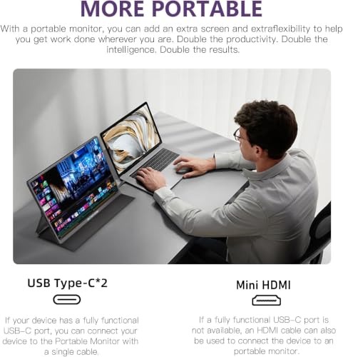 16 Inch 120Hz Portable Gaming Monitor, 100% sRGB 2.5K QHD 400nits Portable Monitor with HDR, Ultra Slim, Eye Care, External Second Screen for Laptop/PC/PS5/Mac/Xbox