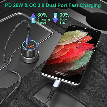 USB C Car Charger 5 Pack, Bangfun 36W Dual Port PD&QC 3.0 Fast Charging 12V USB Car Charger Cigarette Lighter Adapter Plug for iPhone 15 14 13 12 11 Pro Max SE,iPad,Samsung,Pixel(Black) - color: Black