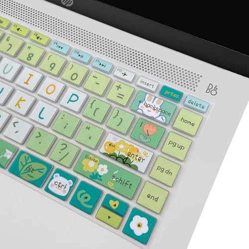 Cute Silicone Keyboard Cover for HP Pavilion x360 14 14-BA/BF/BW/CD/CF/DQ/DK/DH/DS/DF/FQ Series, 14-dk1013dx/dk1003dx/dk0002dx 14-dq1043cl 14-fq0013dx, Cute Flowers - color: Cute Flowers