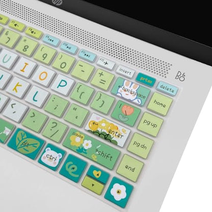 Cute Silicone Keyboard Cover for HP Pavilion x360 14 14-BA/BF/BW/CD/CF/DQ/DK/DH/DS/DF/FQ Series, 14-dk1013dx/dk1003dx/dk0002dx 14-dq1043cl 14-fq0013dx, Cute Flowers - color: Cute Flowers
